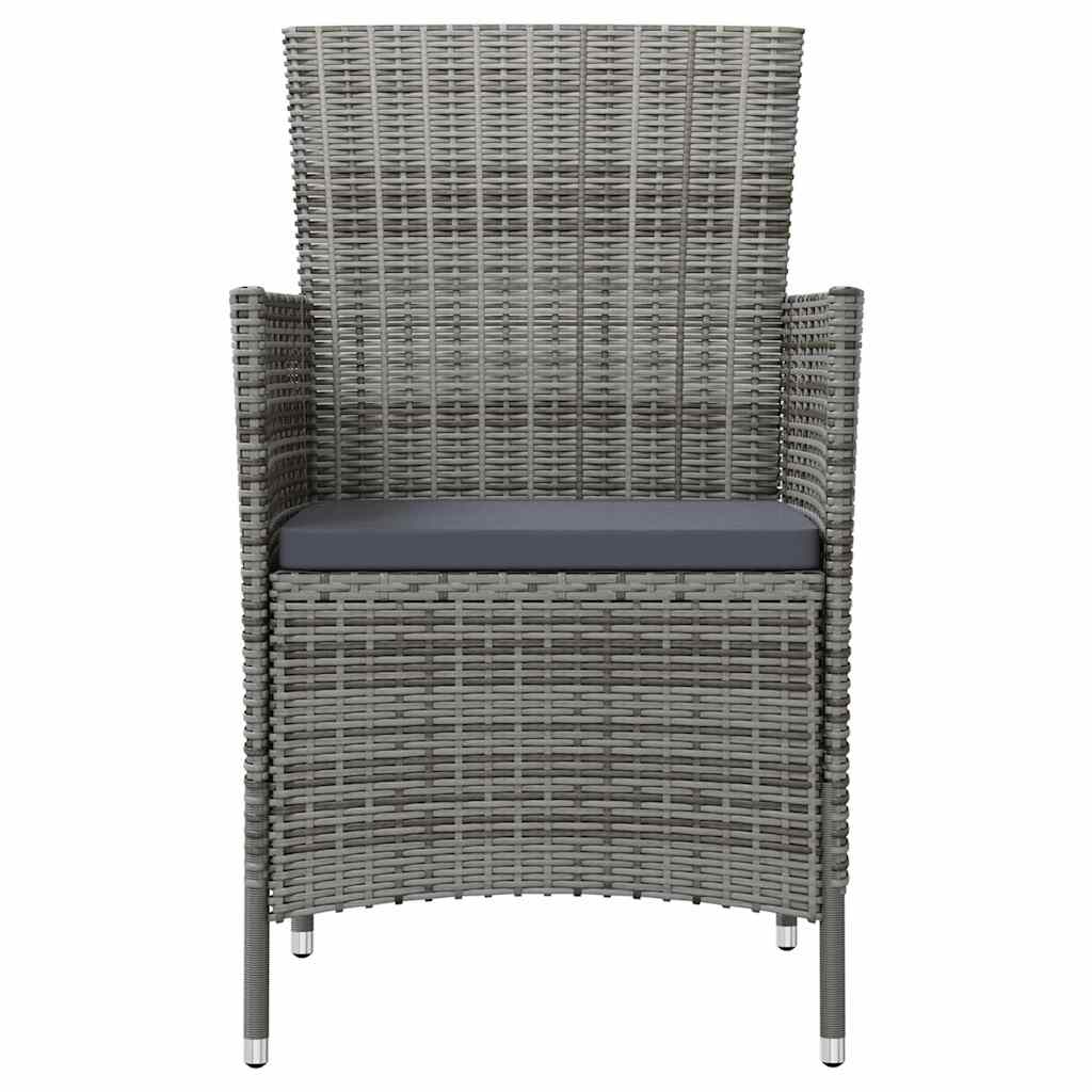 Vidaxl tuinstoelen 2 st met kussens poly rattan grijs