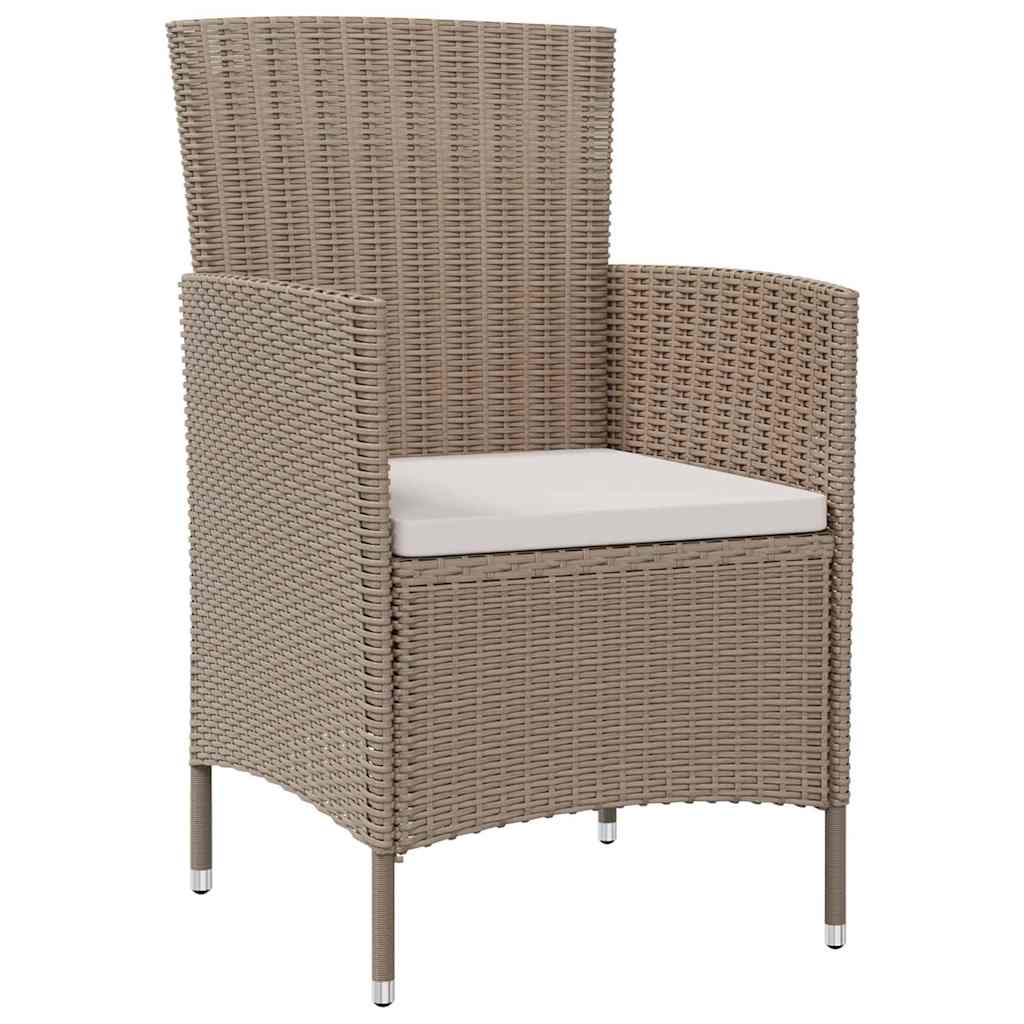Vidaxl tuinstoelen 2 st met kussens poly rattan beige
