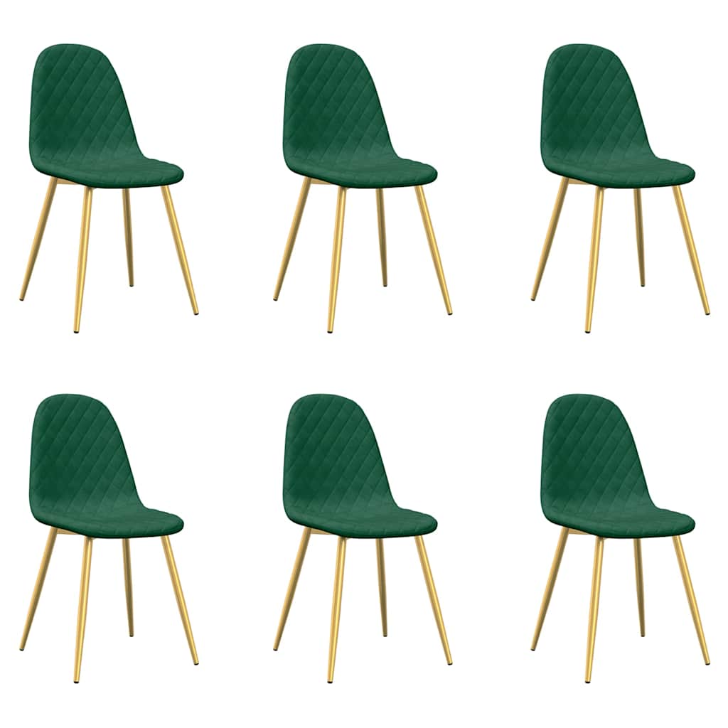 Vidaxl eetkamerstoelen 6 st fluweel donkergroen