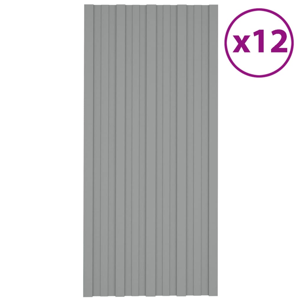 Vidaxx Dachpaneele 12 Stück 100x45 cm verzinkter Stahl grau