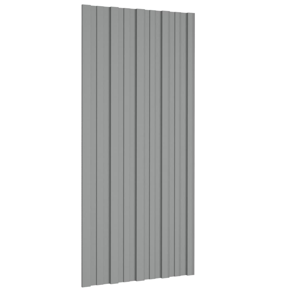Vidaxx Dachpaneele 12 Stück 100x45 cm verzinkter Stahl grau
