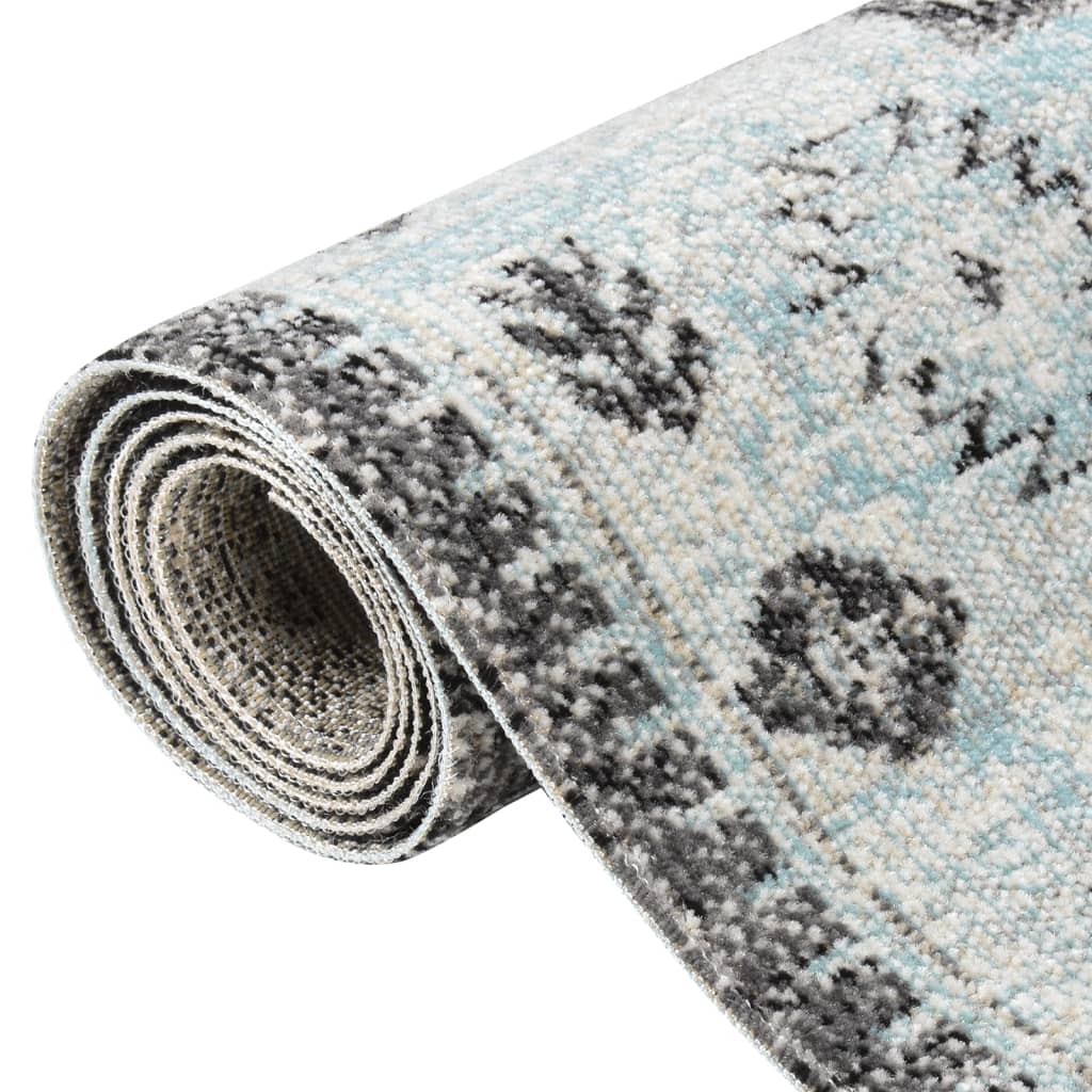 Vidaxl außerhalb des Teppichs flach gewebt 80x250 cm grün und grau