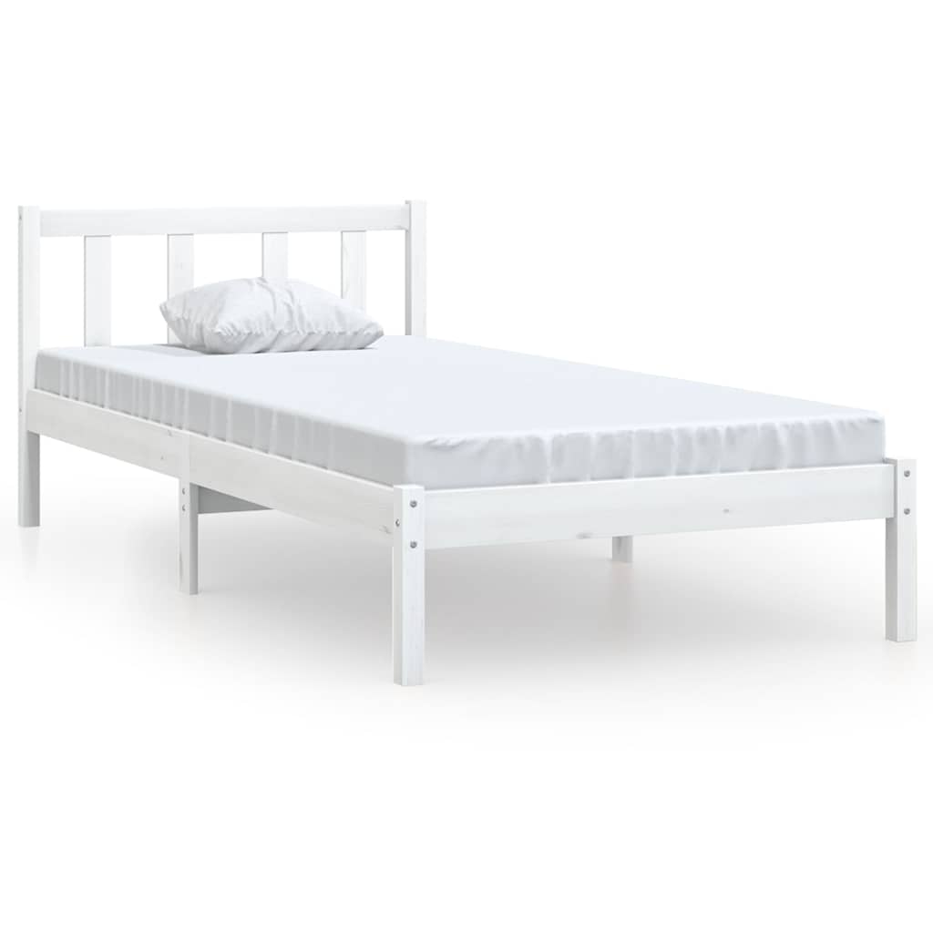 Vidaxl bedframe massief grenenhout wit 75x190 cm