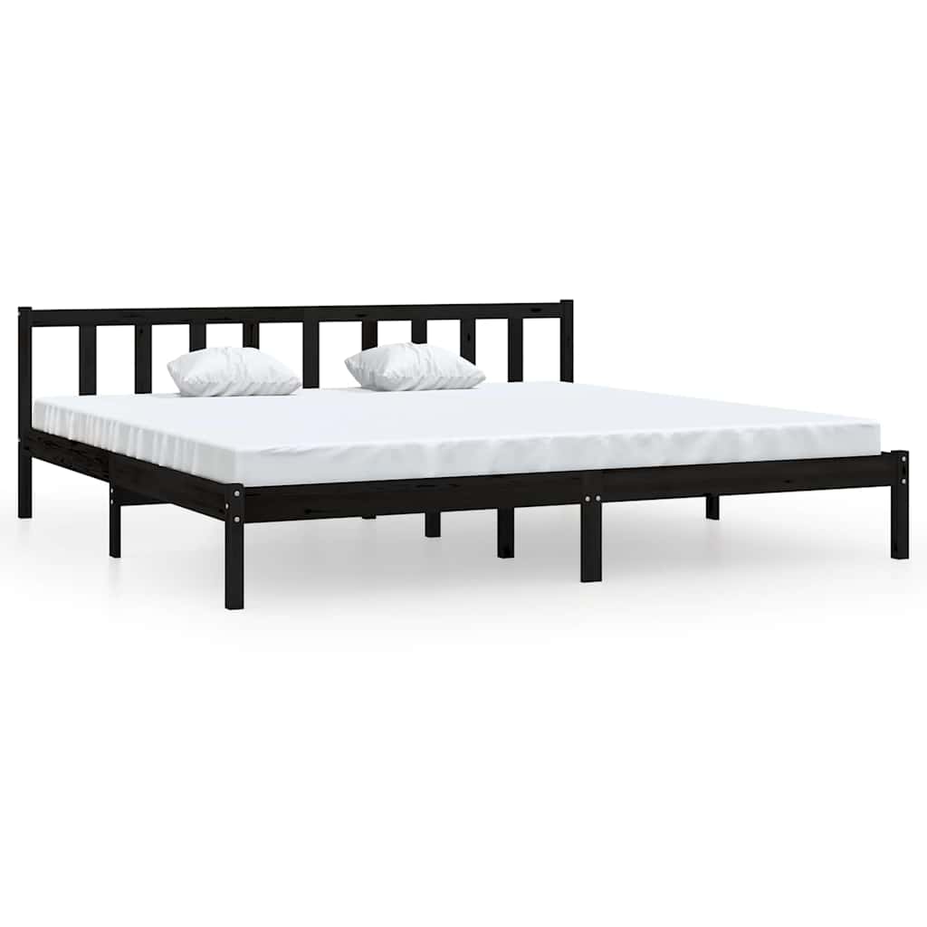 Vidaxl bedframe massief grenenhout zwart 200x200 cm