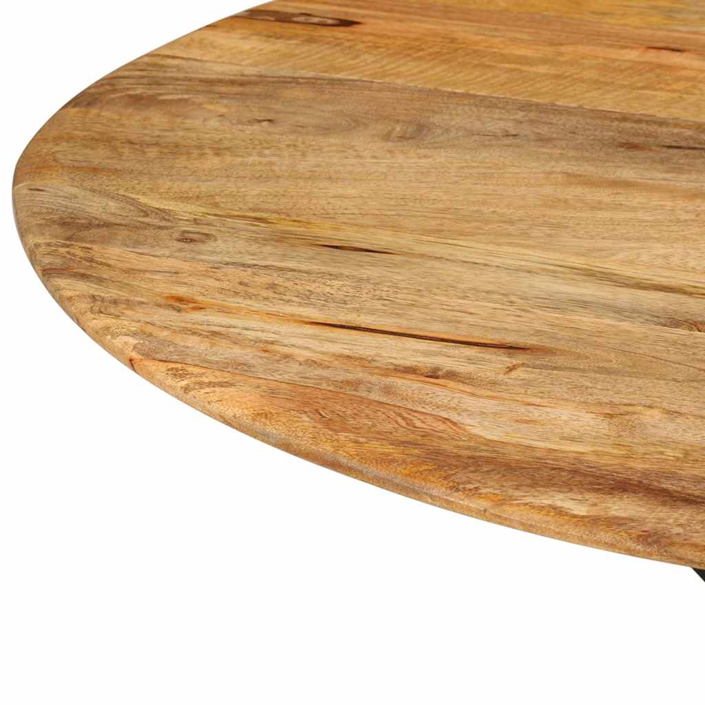 Vidaxl eettafel ø110x78 cm massief mangohout en staal