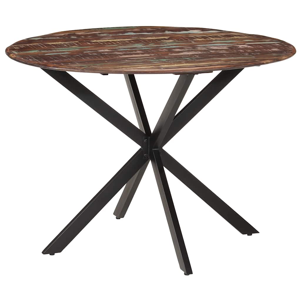 Vidaxl eettafel ø110x78 cm massief gerecycled hout en staal