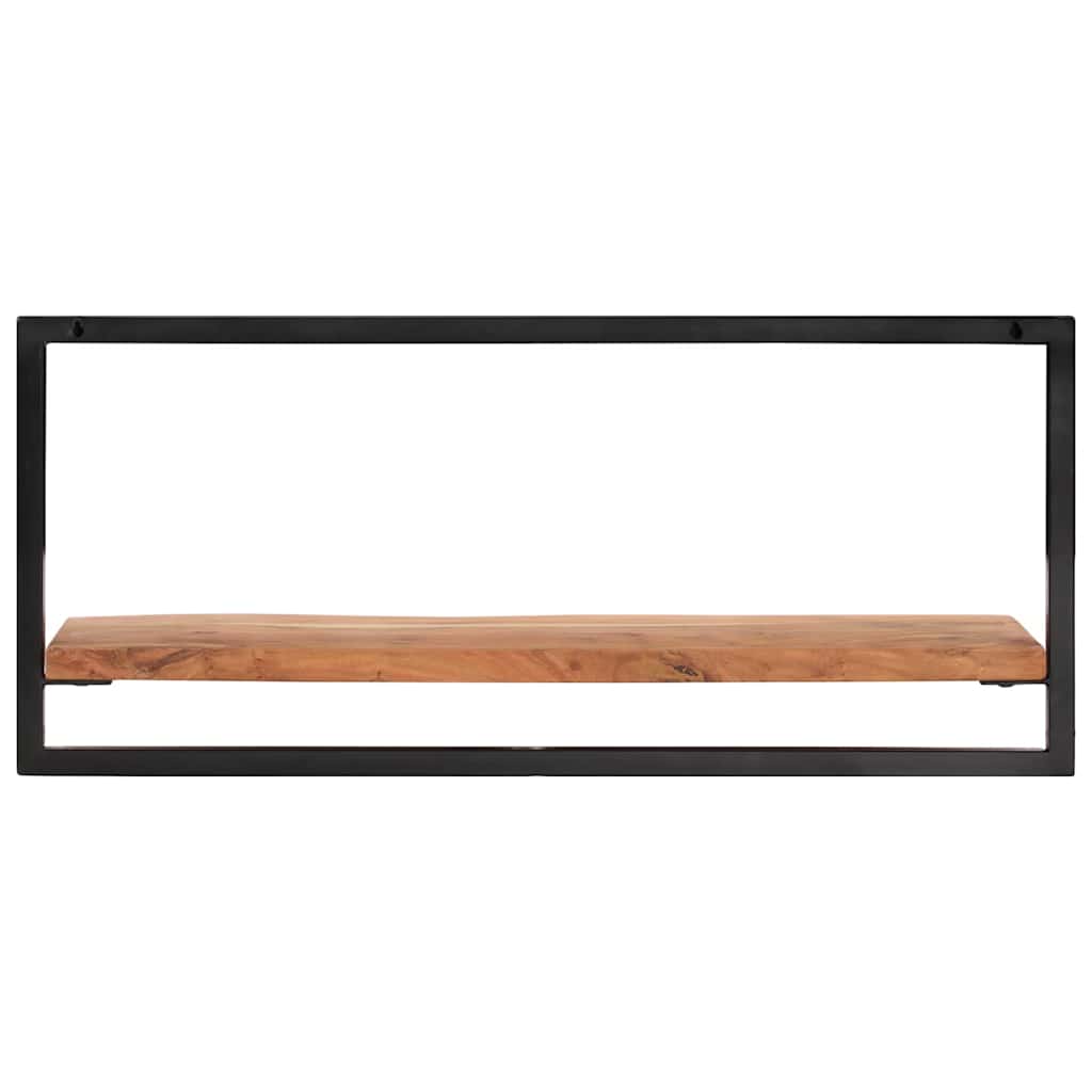 Vidaxl wandschappen 2 st 80x25x35 cm massief acaciahout en staal