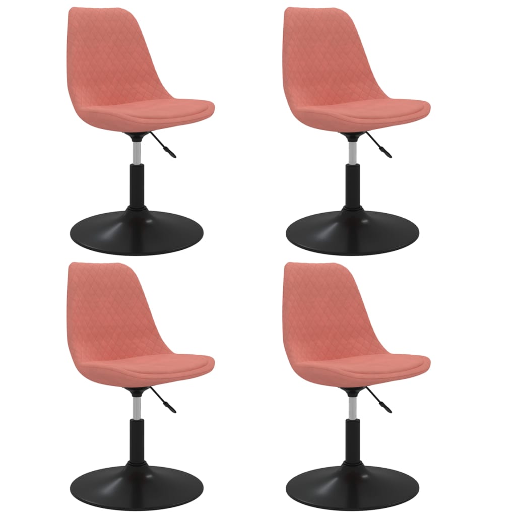 Vidaxl eetkamerstoelen draaibaar 4 st fluweel roze