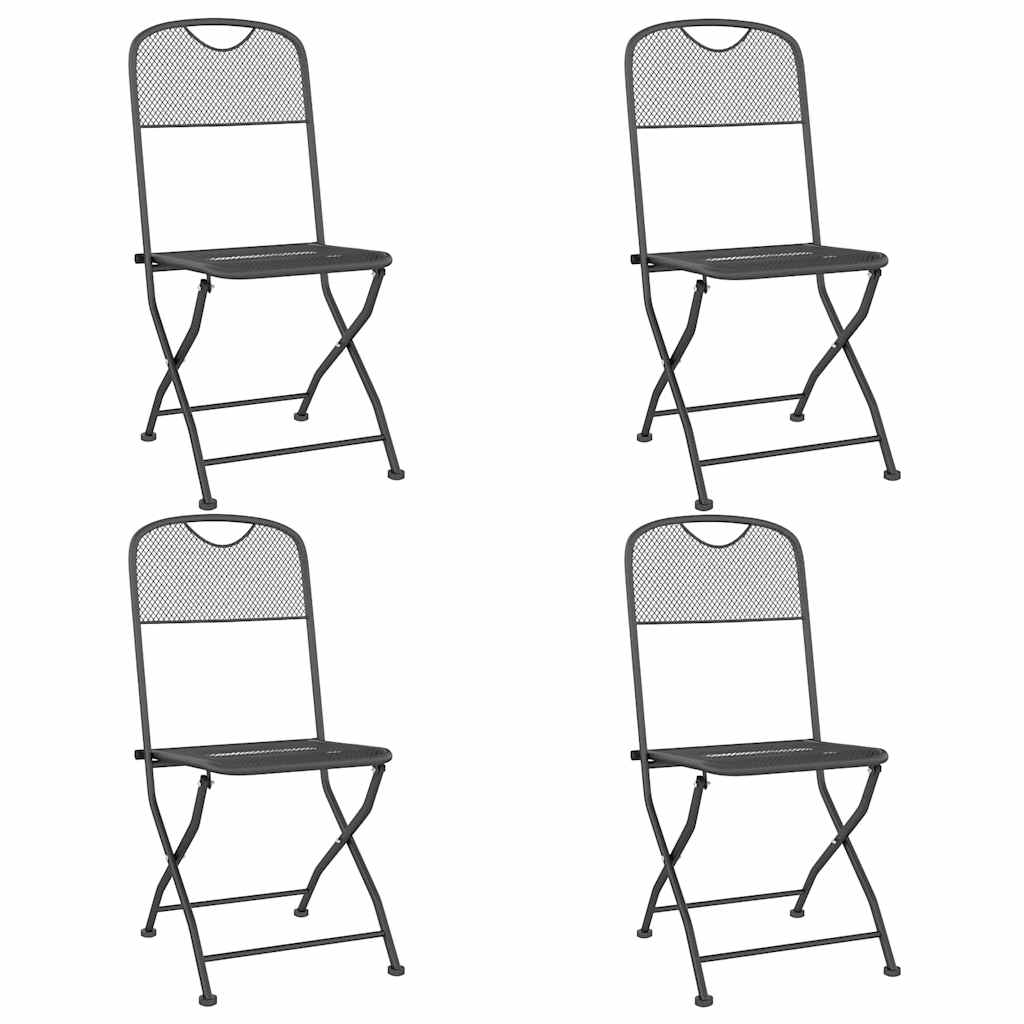 Vidaxl tuinstoelen inklapbaar 4 st metaalgaas antracietkleurig