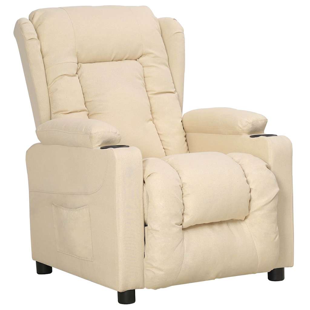 Vidaxl fauteuil verstelbaar stof crèmekleurig
