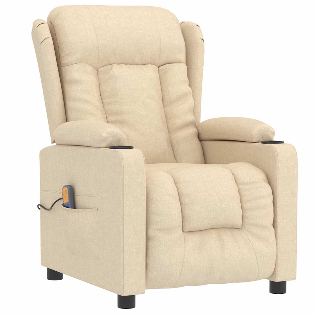 Vidaxl massagestoel stof crèmekleurig