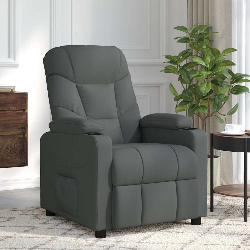 Vidaxl massagestoel stof donkergrijs