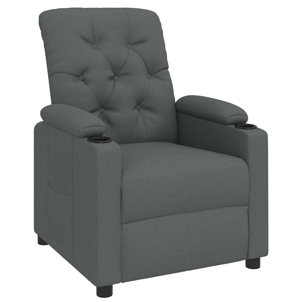 Vidaxl fauteuil verstelbaar stof donkergrijs