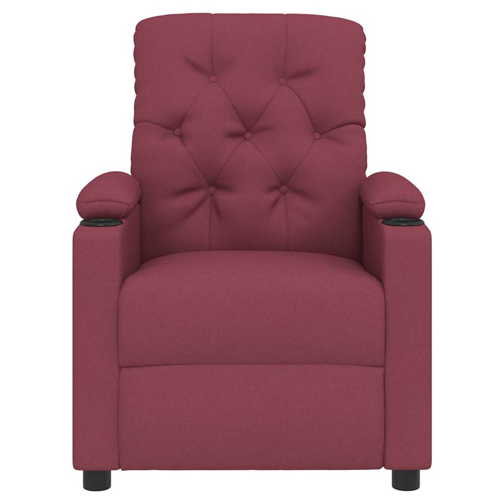 Vidaxl fauteuil verstelbaar stof wijnrood