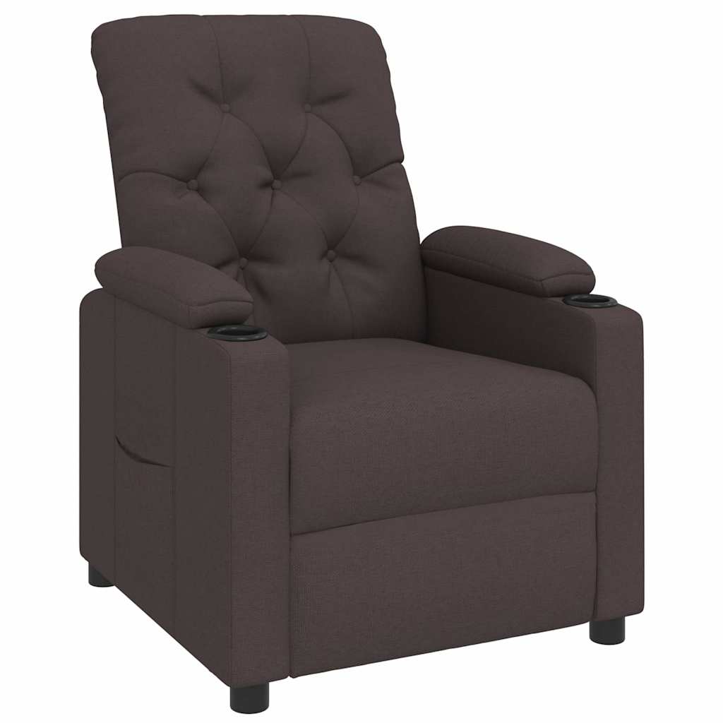 Vidaxl fauteuil verstelbaar stof donkerbruin