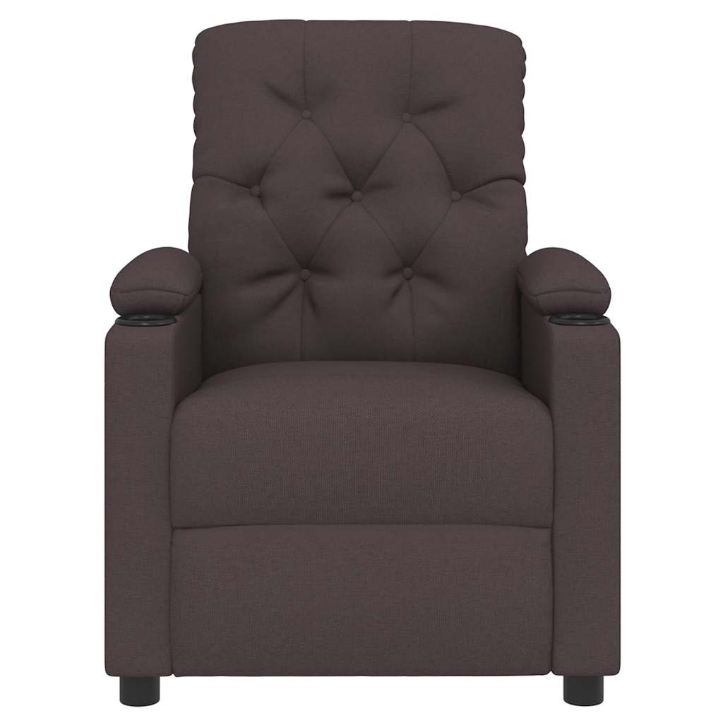 Vidaxl fauteuil verstelbaar stof donkerbruin
