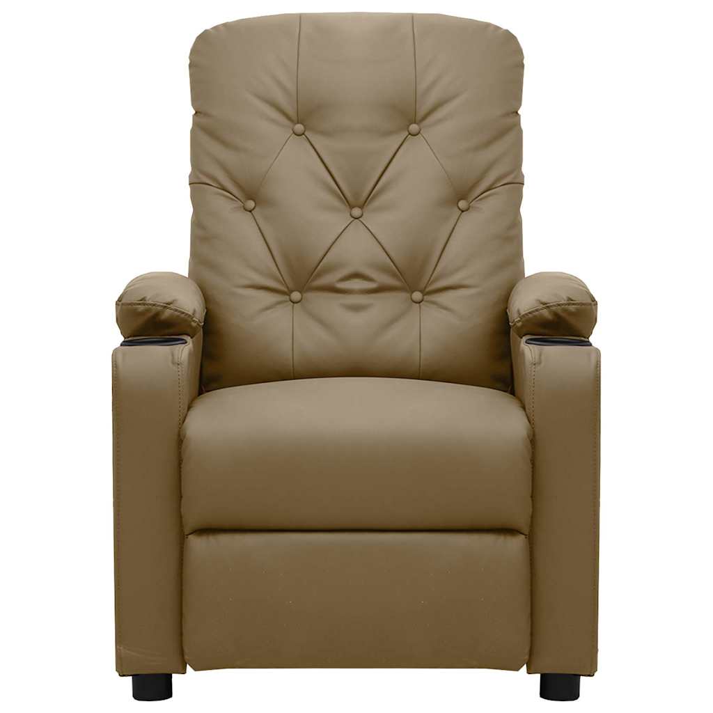 Vidaxl fauteuil verstelbaar kunstleer cappuccinokleurig