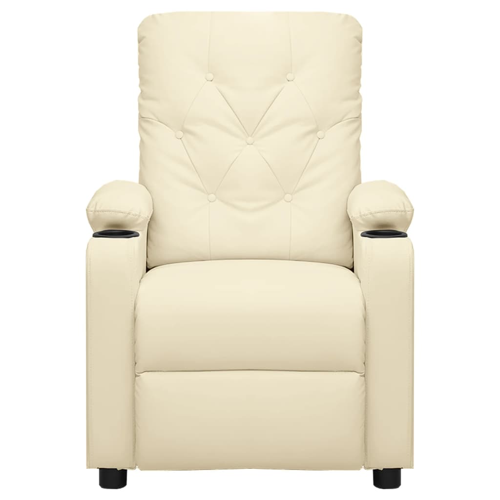 Vidaxl fauteuil verstelbaar kunstleer crèmekleurig