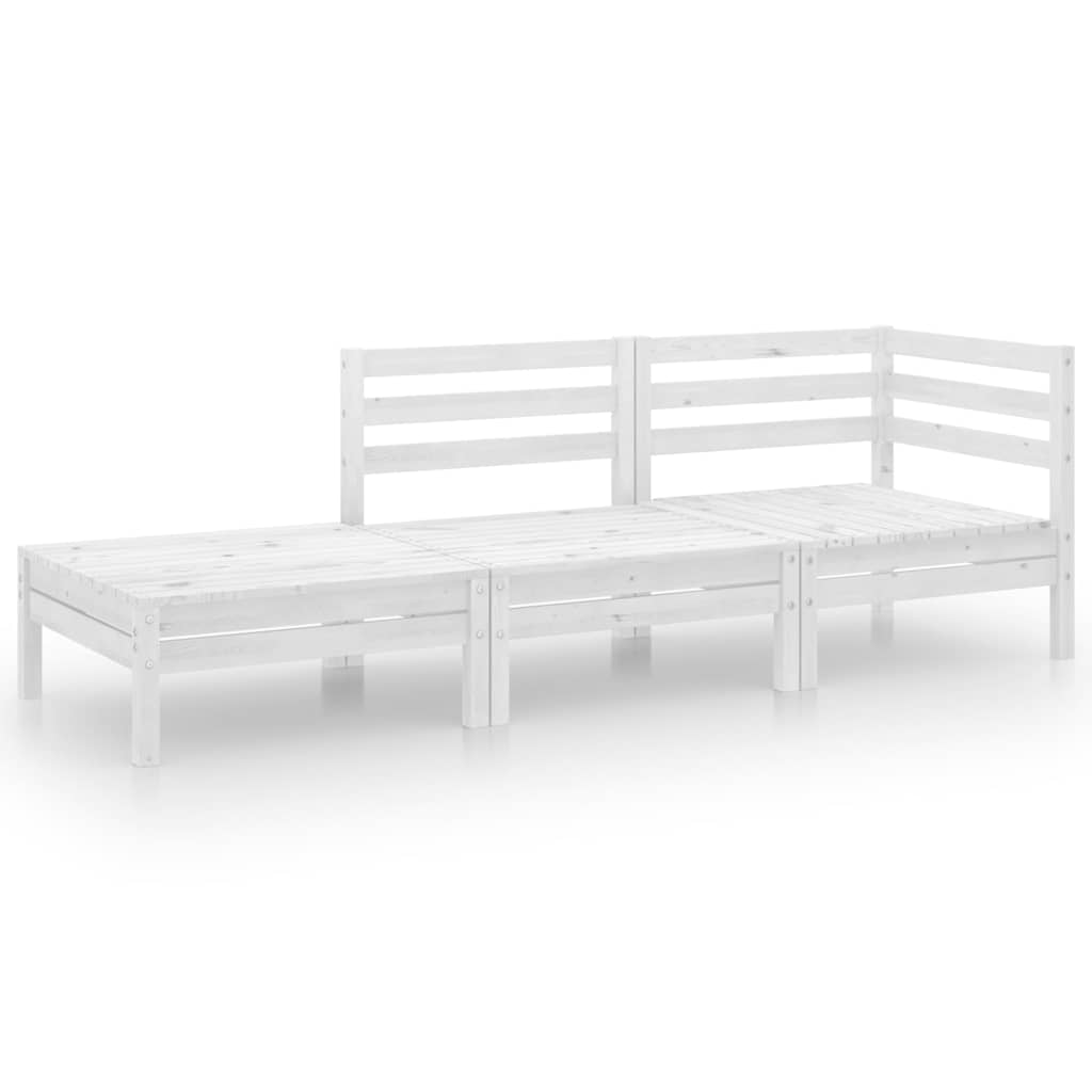 Vidaxl 3-delige loungeset massief grenenhout wit