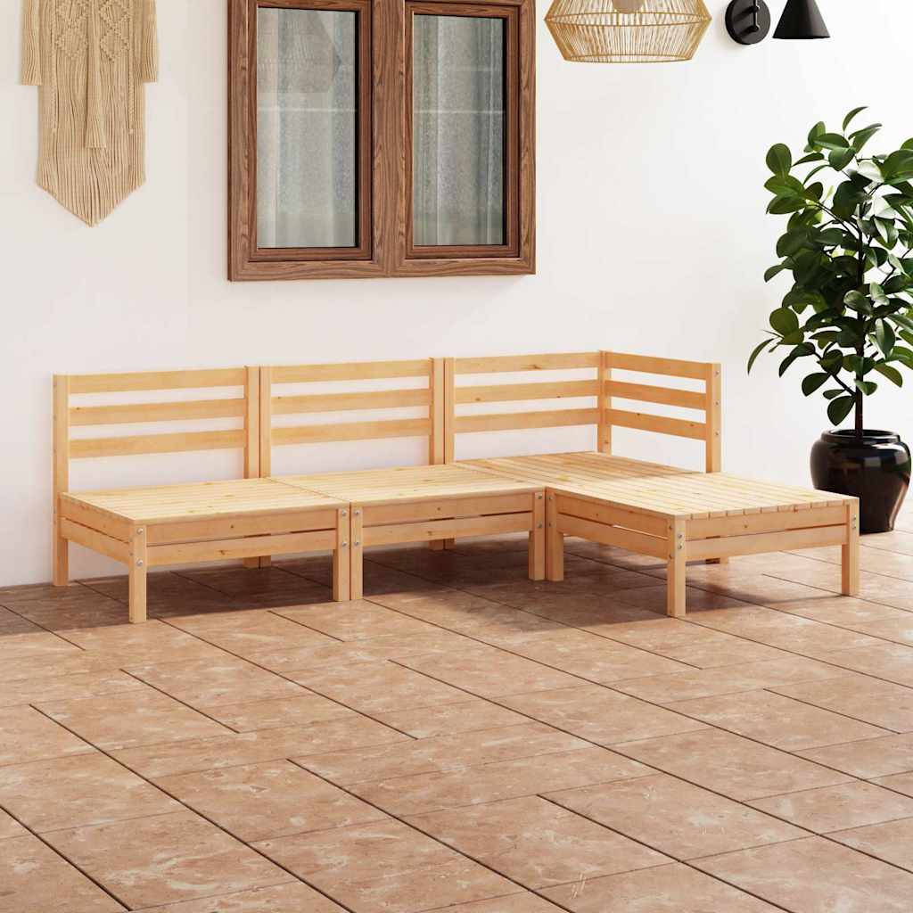 Vidaxl 4-delige loungeset massief grenenhout