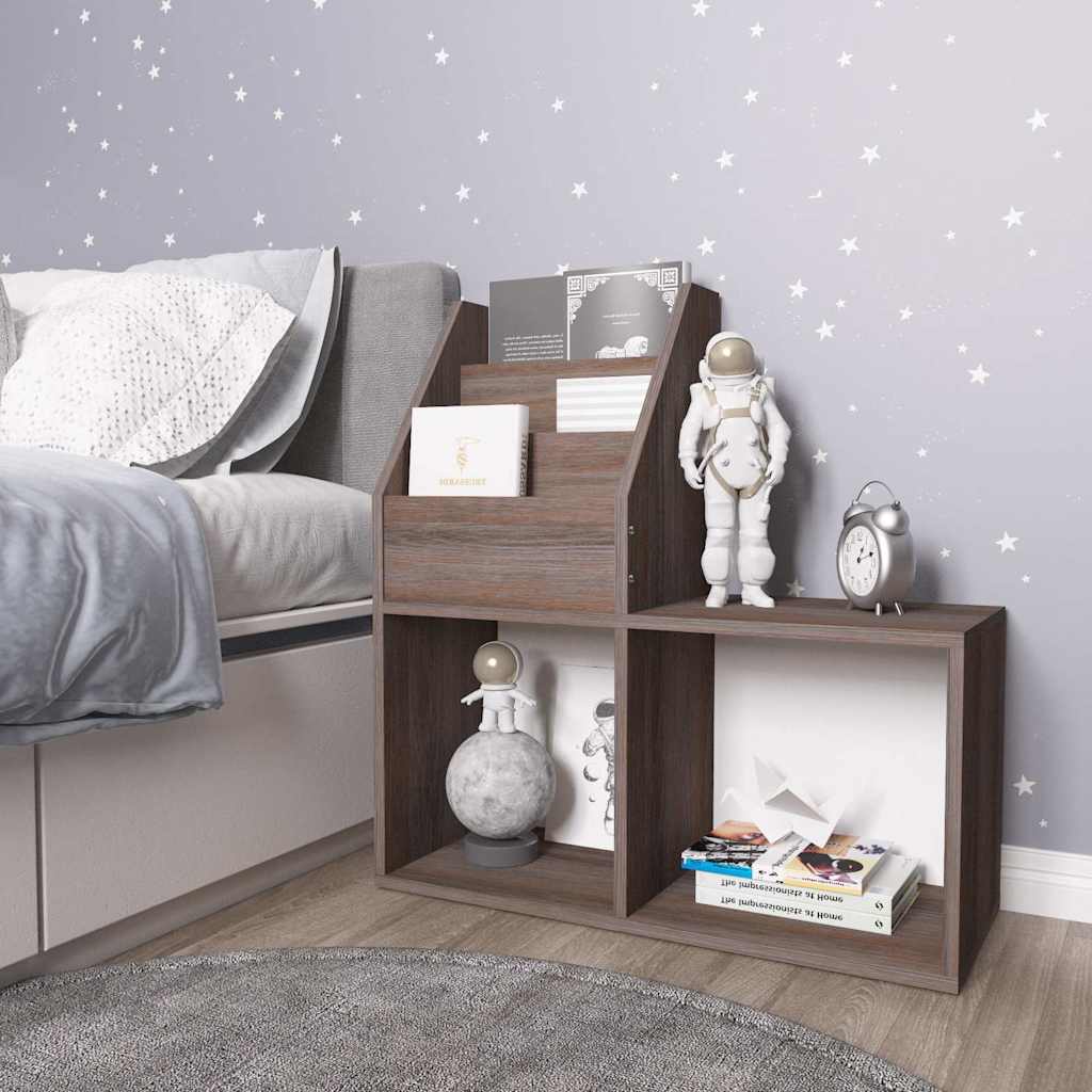 Vidaxl kindertijdschriftenrek 71x30x78,5 cm hout grijs en eikenkleur