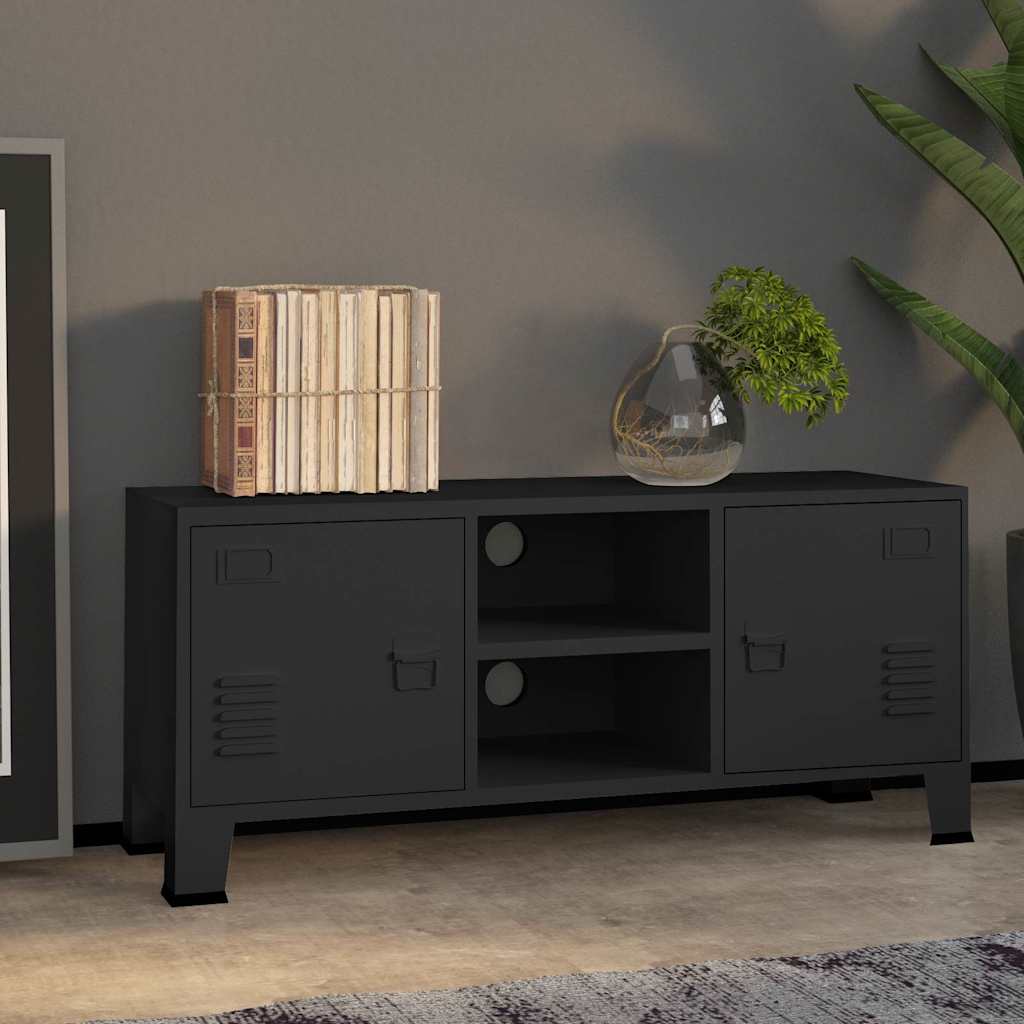 Vidaxl tv-meubel industrieel 105x35x42 cm metaal zwart