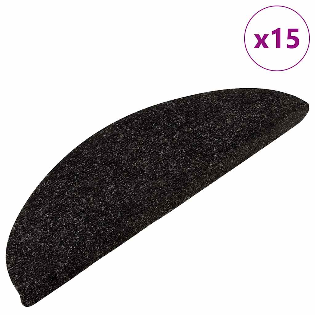 VIDAXL -Treppenmatten Selbstadhäsiv 15 ST 56x17x3 cm Anthrazit -gelöscht