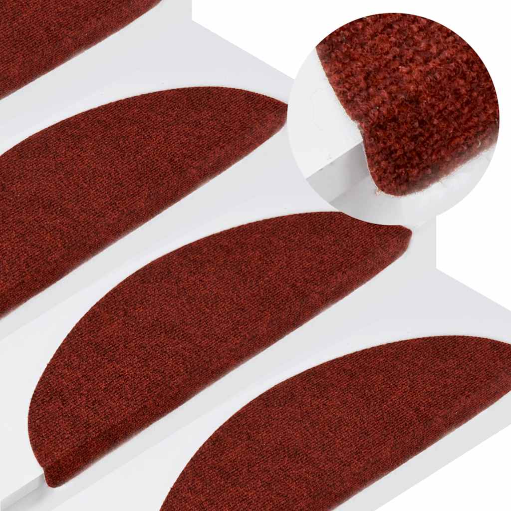 Vidaxl Treppenmatten Selbstadhäsiv 15 ST 56x17x3 cm Rot