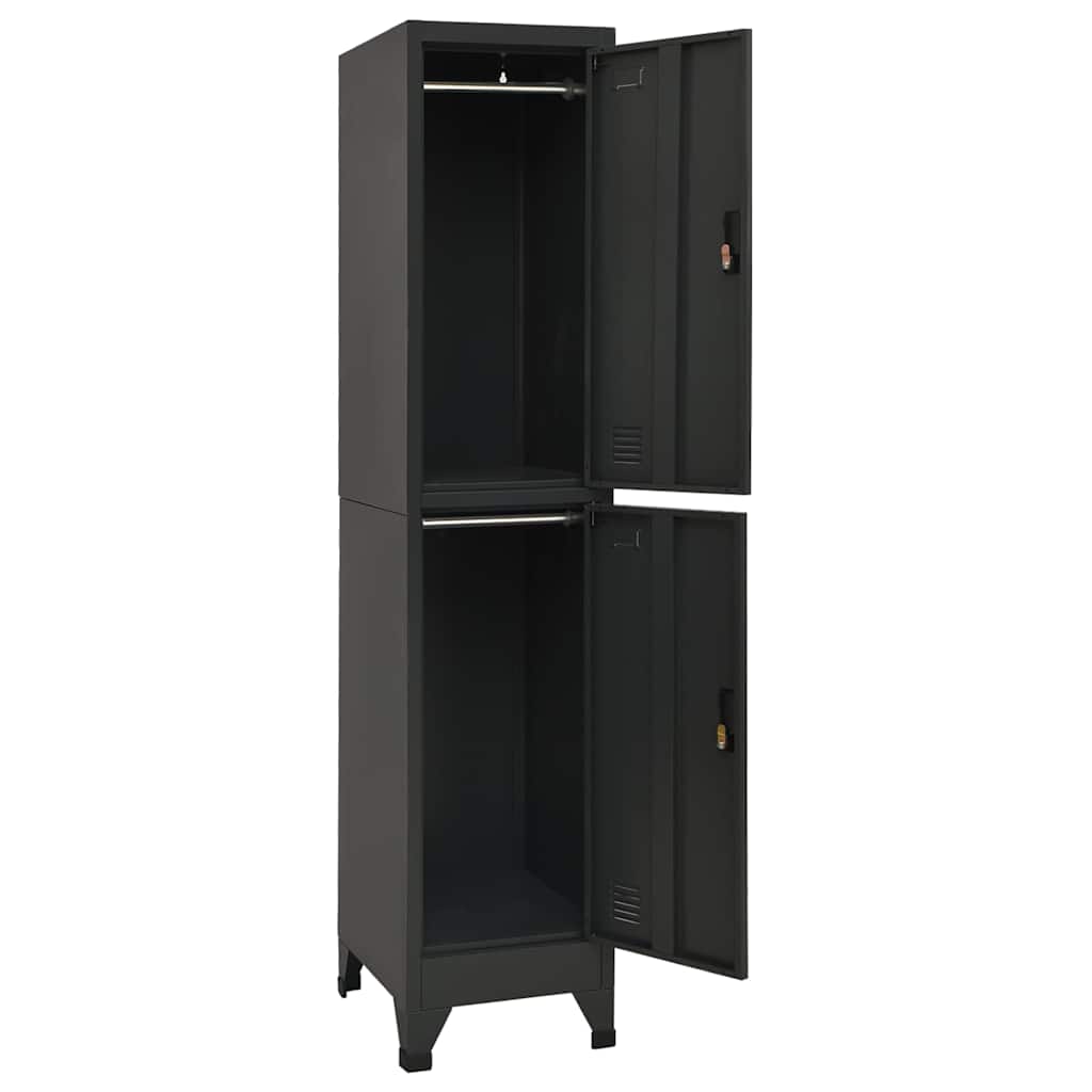 Vidaxl lockerkast 38x45x180 cm staal antracietkleurig