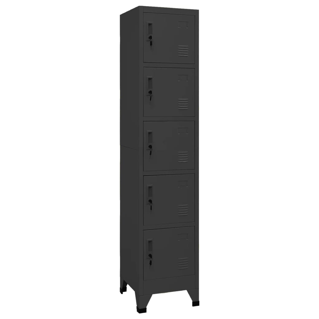 Vidaxl lockerkast 38x40x180 cm staal antracietkleurig
