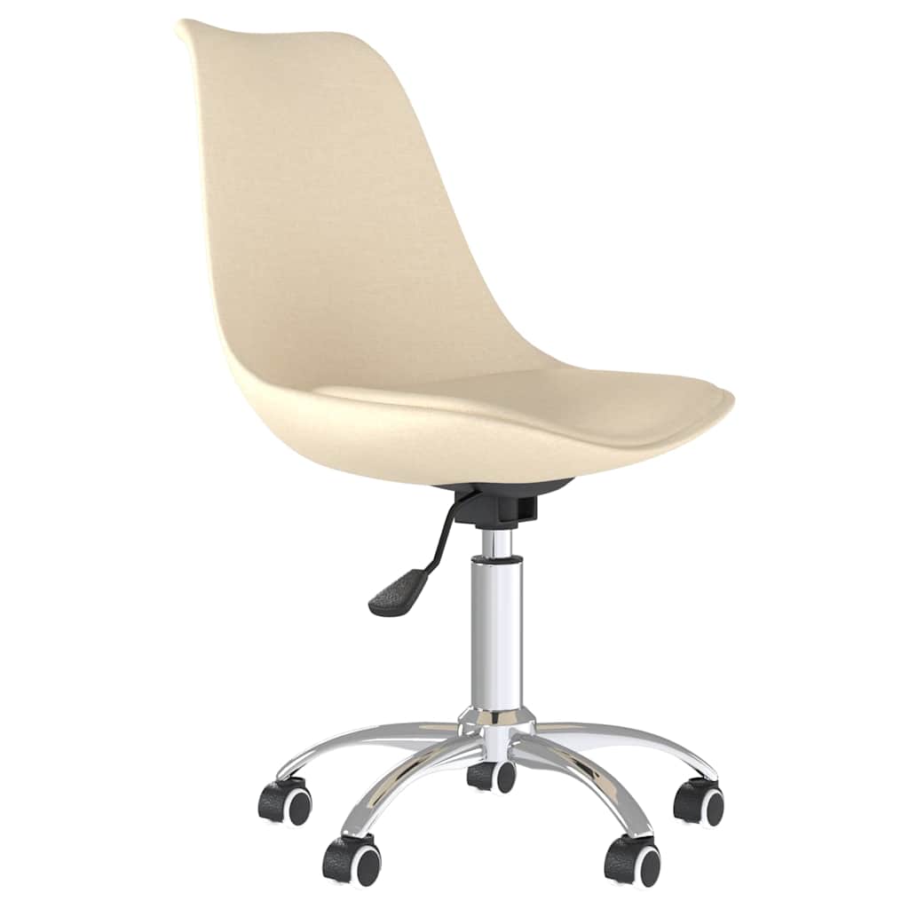 Vidaxl eetkamerstoelen 4 st draaibaar stof crèmekleurig