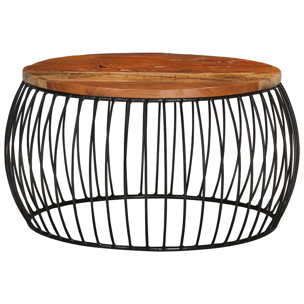 Vidaxl salontafel ø68 cm massief gerecycled hout