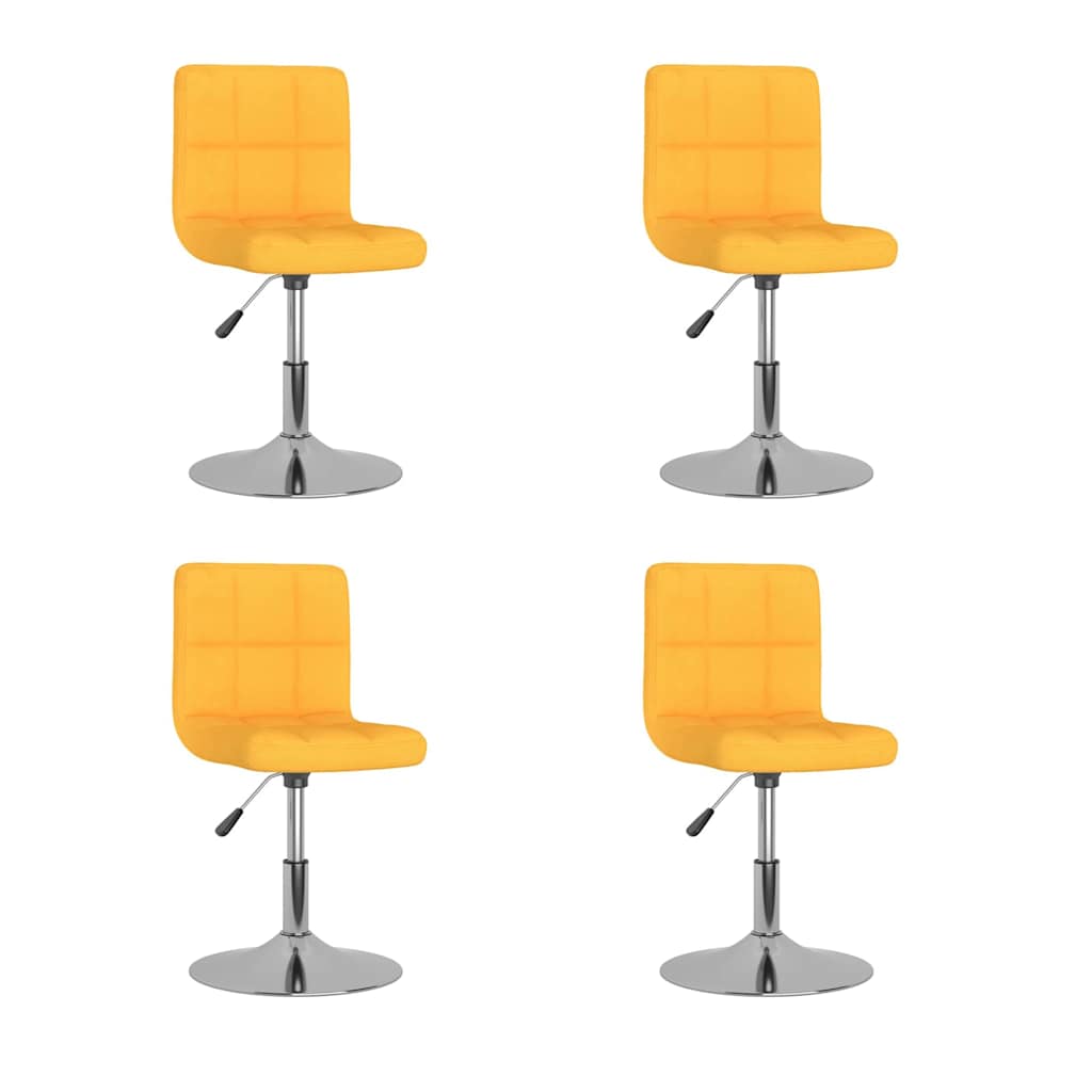 Vidaxl eetkamerstoelen draaibaar 4 st stof geel