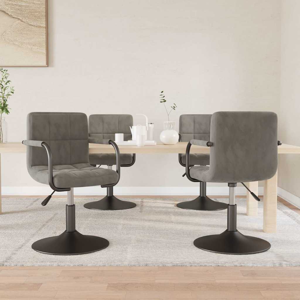 Vidaxl eetkamerstoelen draaibaar 4 st fluweel lichtgrijs