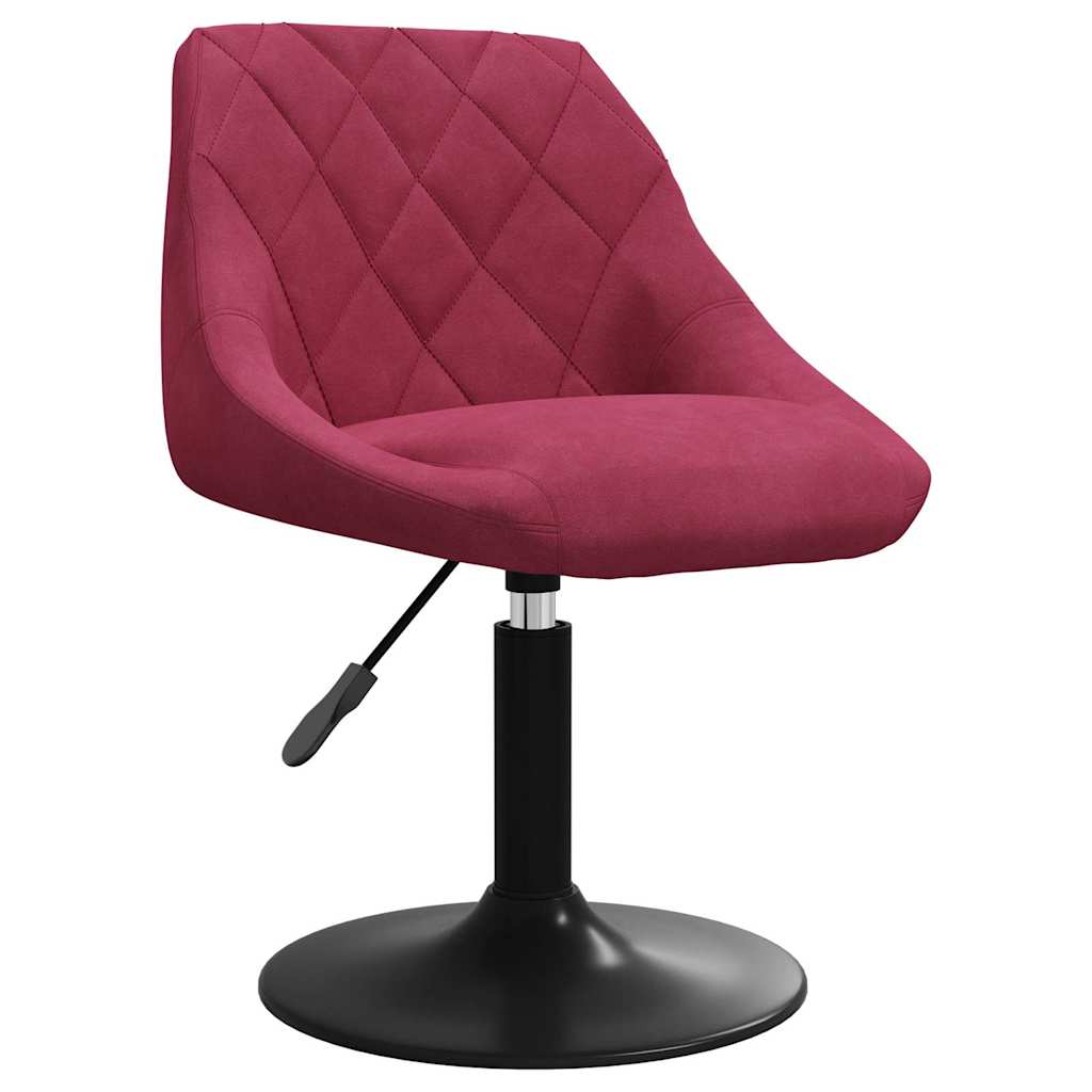 Vidaxl eetkamerstoelen draaibaar 4 st fluweel wijnrood