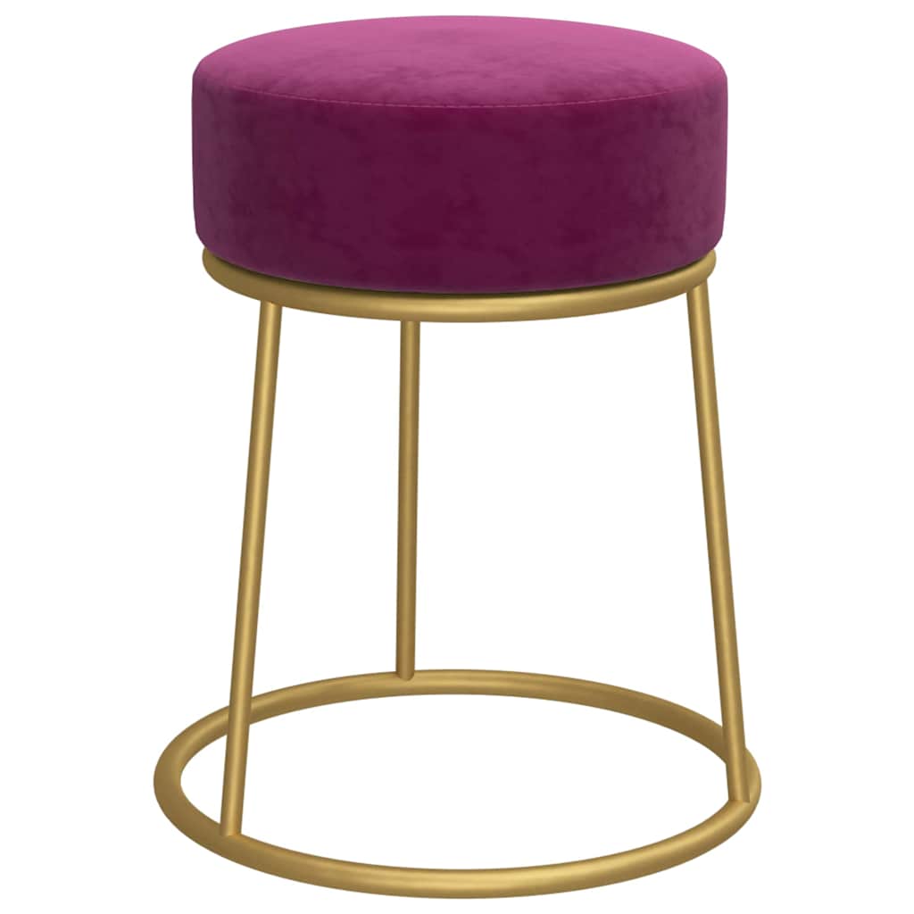Vidaxl hocker rond fluweel paars
