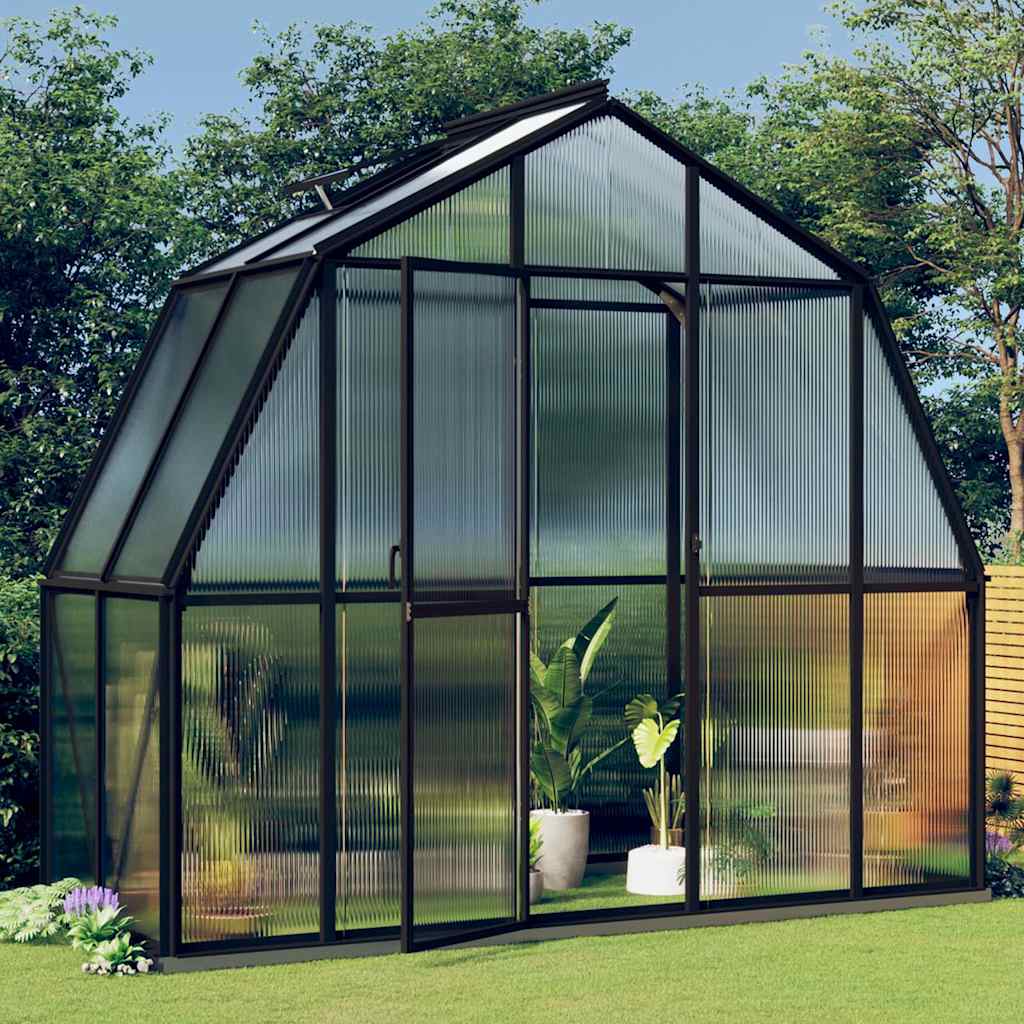 VIDAXL -Gewächshaus mit Basisrahmen 3,3 m² Aluminium Anthrazit -ausgelöst