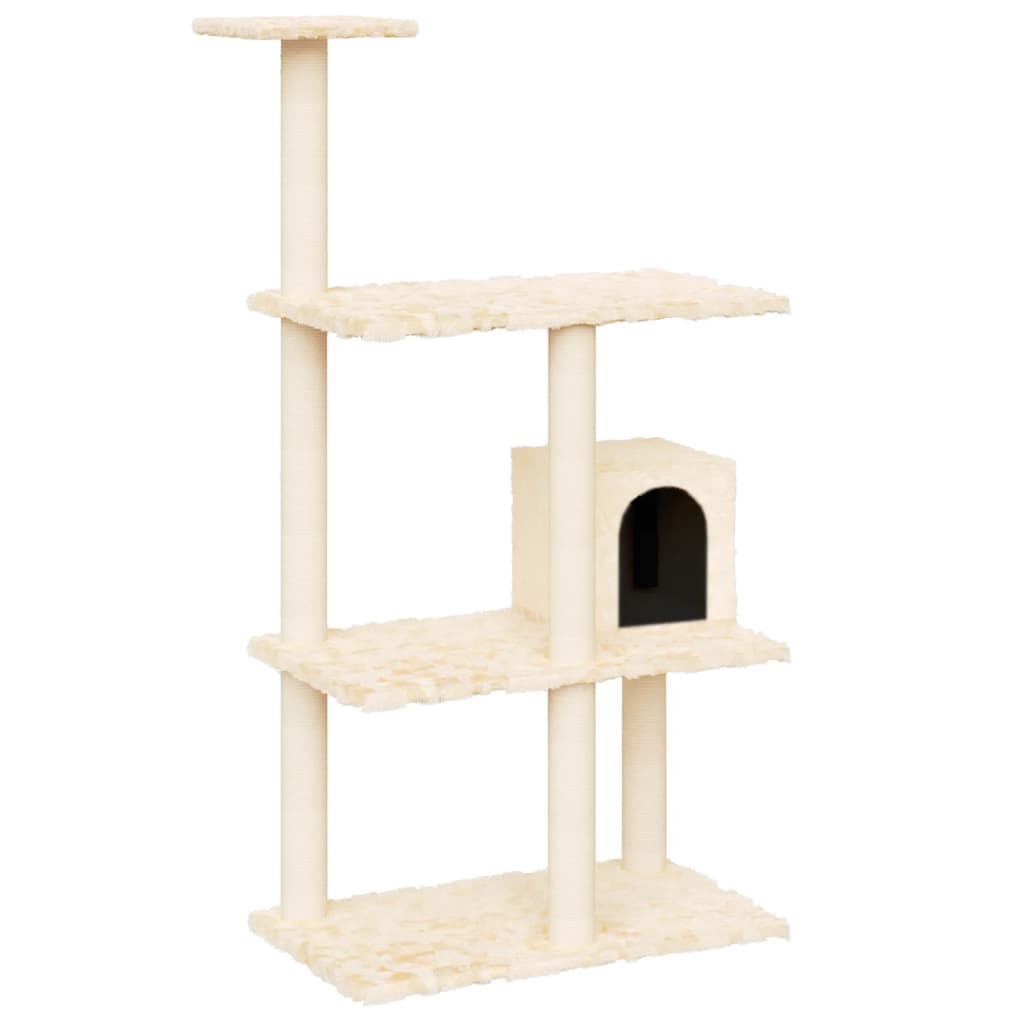 Vidaxl Katzenmöbel mit Sisal-Kratzstämmen 119 cm cremefarben