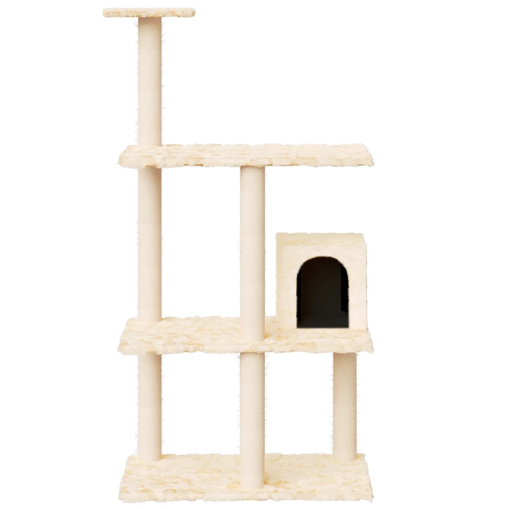 Vidaxl Katzenmöbel mit Sisal-Kratzstämmen 119 cm cremefarben