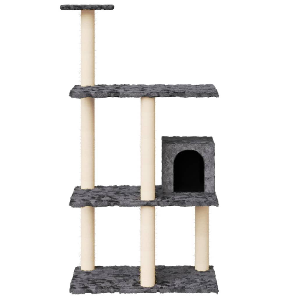 Vidaxl Katzenmöbel mit Sisal-Kratzstämmen 119 cm dunkelgrau