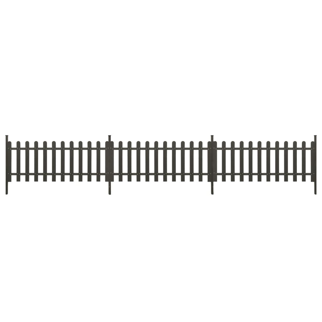 Vidaxl hek met palen 3 st 614x80 cm hkc