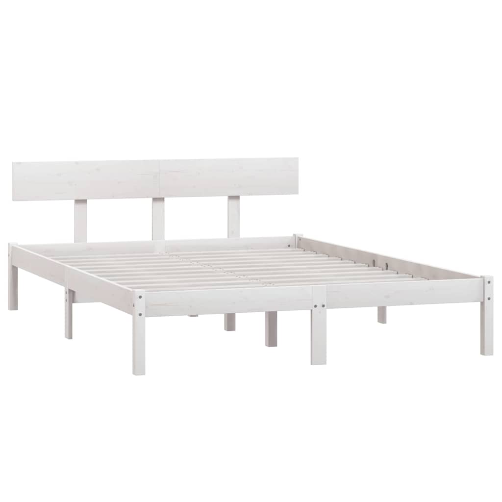 Vidaxl bedframe massief grenenhout wit 150x200 cm