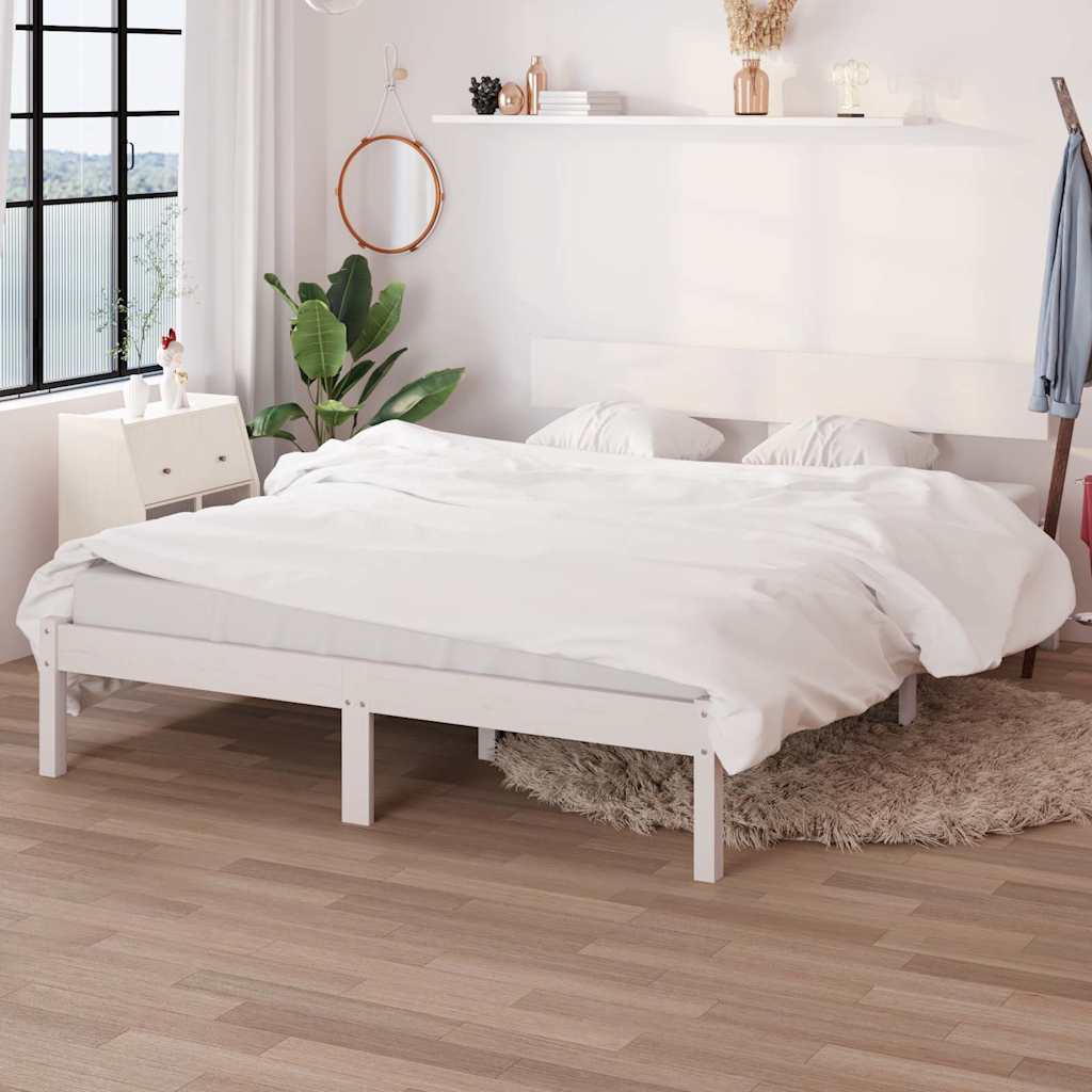 Vidaxl bedframe massief grenenhout wit 160x200 cm