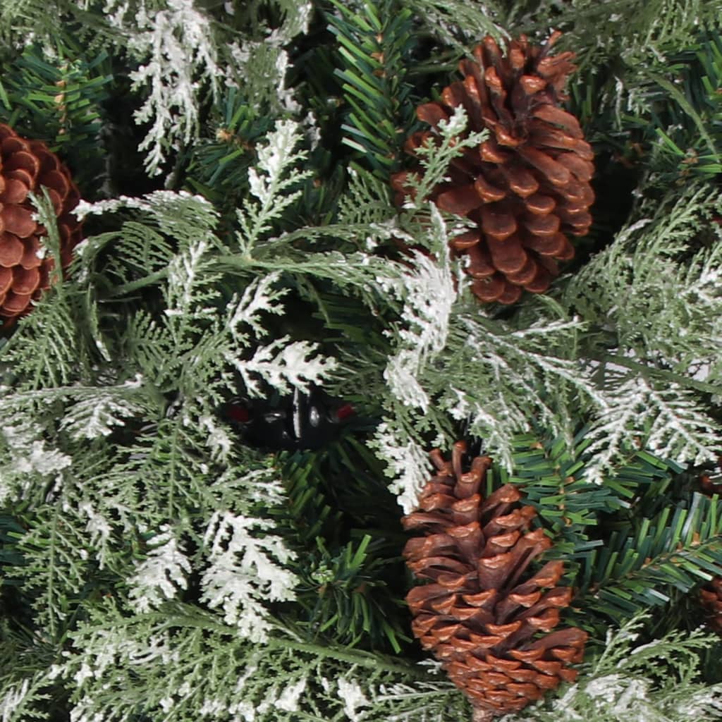 Vidaxl Weihnachtsbaum mit Kiefernkegeln 120 cm PVC und PE grün und weiß