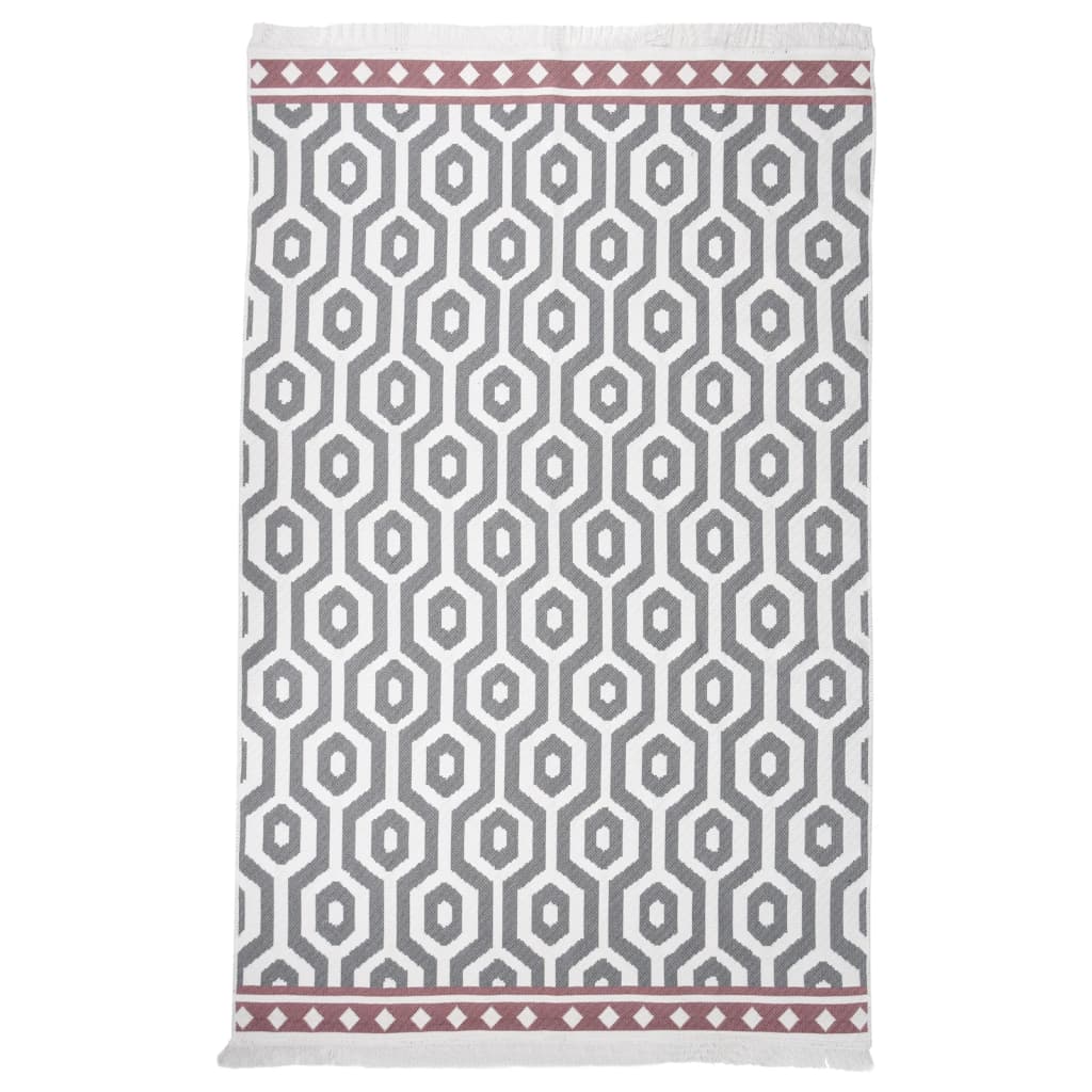 Vidaxl Teppich 160x230 cm Baumwollgrau