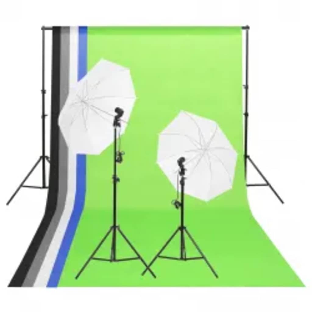 Vidaxl Photo Studio -Set mit Beleuchtungssatz, Hintergrund und Reflektor