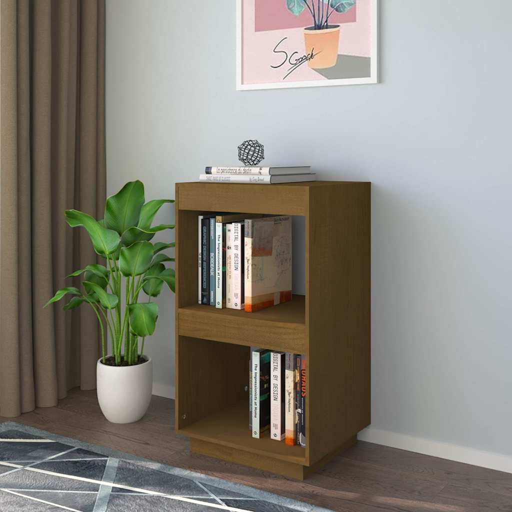 Vidaxl boekenkast 40x35x71 cm massief grenenhout honingbruin
