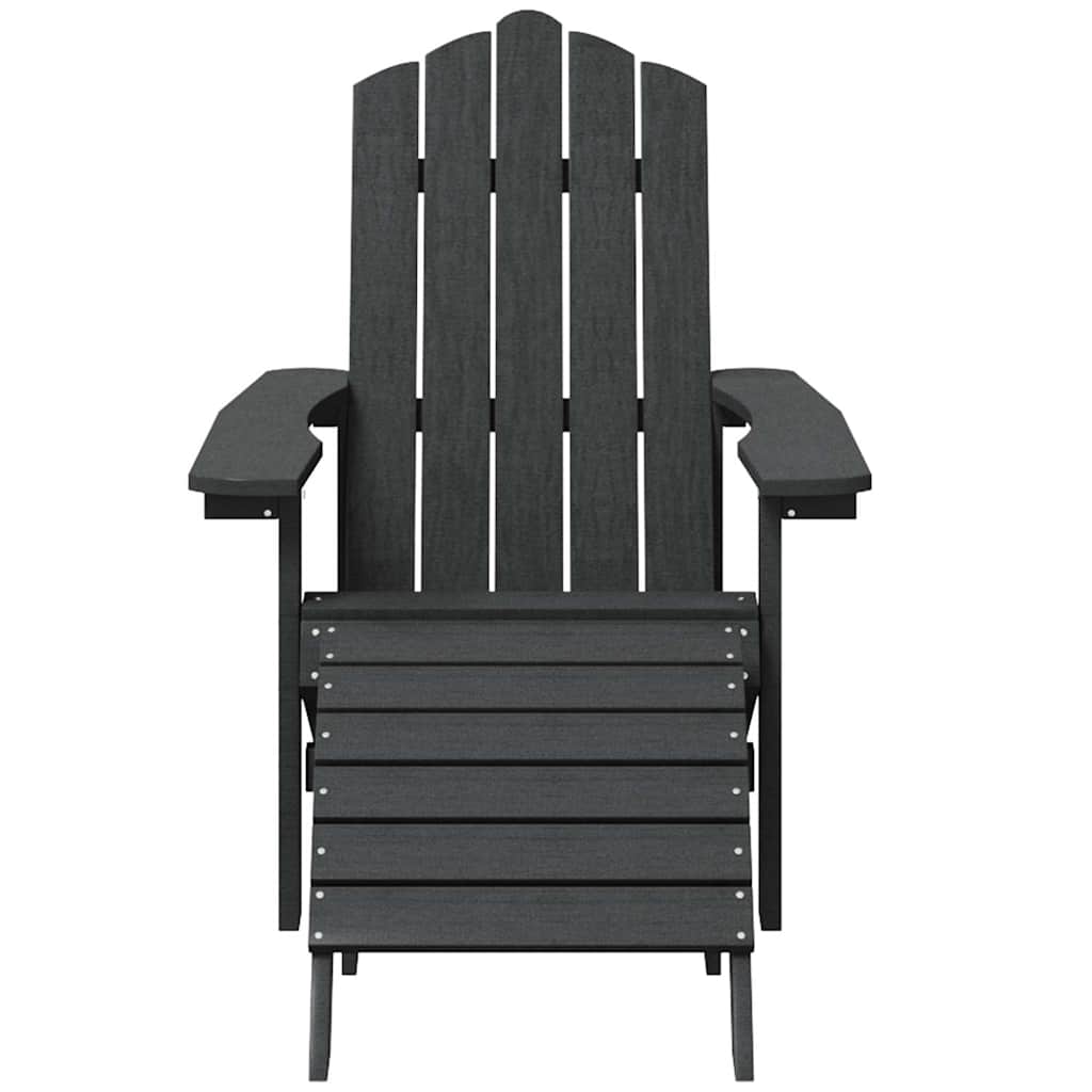 Vidaxl tuinstoel adirondack met voetenbank hdpe antracietkleurig