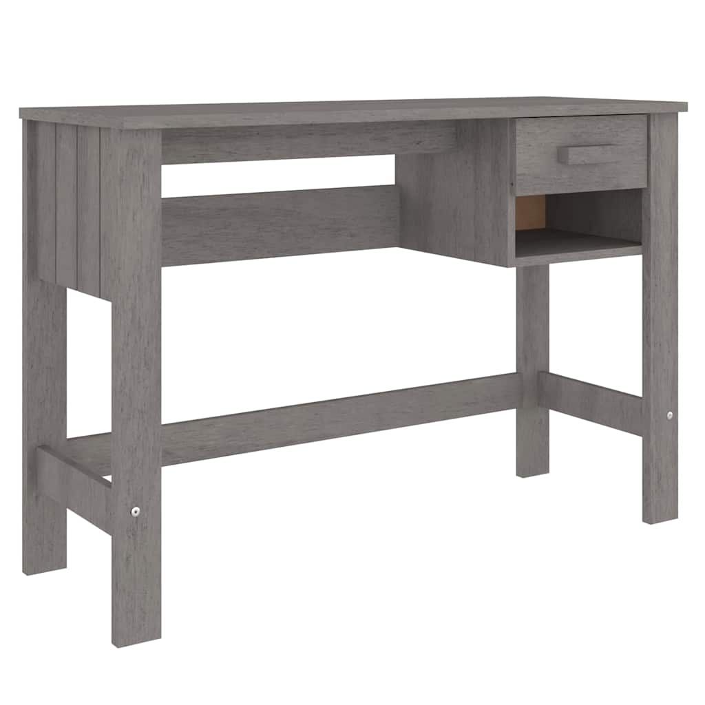 Vidaxl bureau hamar 110x40x75 cm massief grenenhout lichtgrijs