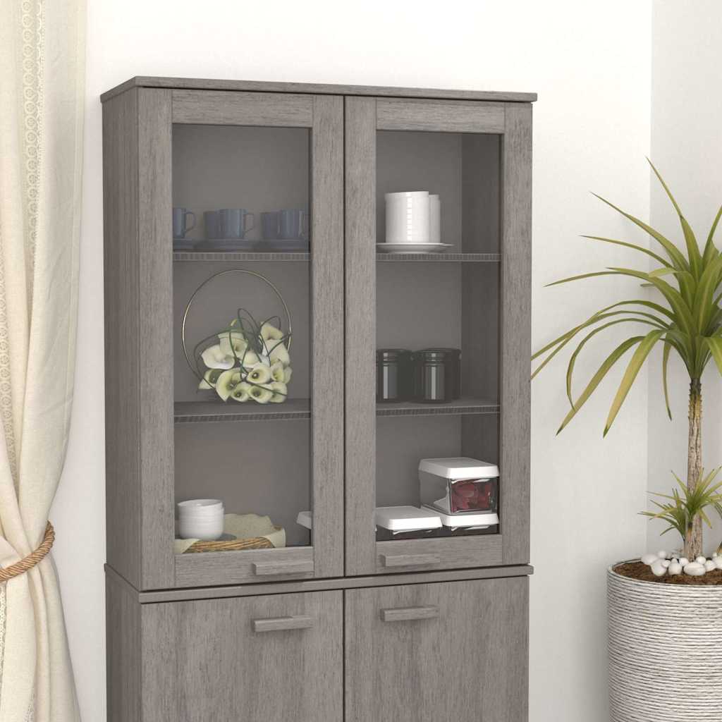 Vidaxl opzetkast hamar 85x35x100 cm massief grenenhout lichtgrijs